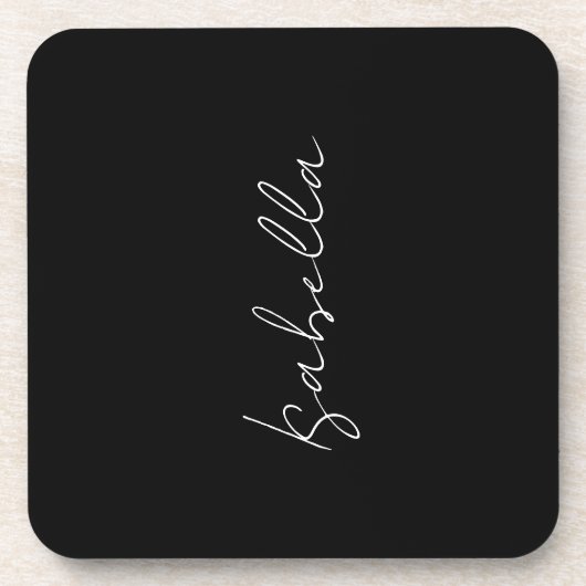 Dessous-de-verre Calligraphie Noir Blanc Plaine Créative Nom modern (Devant)