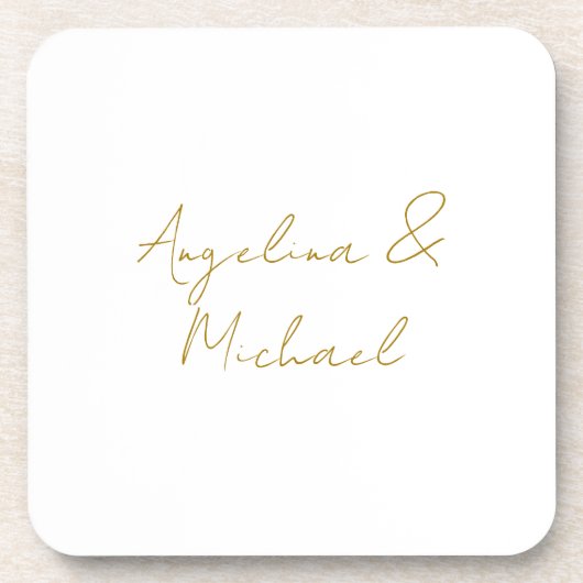 Dessous-de-verre Calligraphie Professionnel Élégant Couleur Or (Devant)