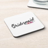 Dessous-de-verre Calligraphie simple du Mariage de Bridesmaid | DES (Côté gauche)