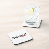 Dessous-de-verre Calligraphie simple du Mariage de Bridesmaid | DES (Côté Droit)