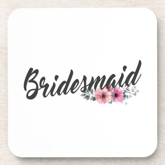 Dessous-de-verre Calligraphie simple du Mariage de Bridesmaid | DES (Devant)