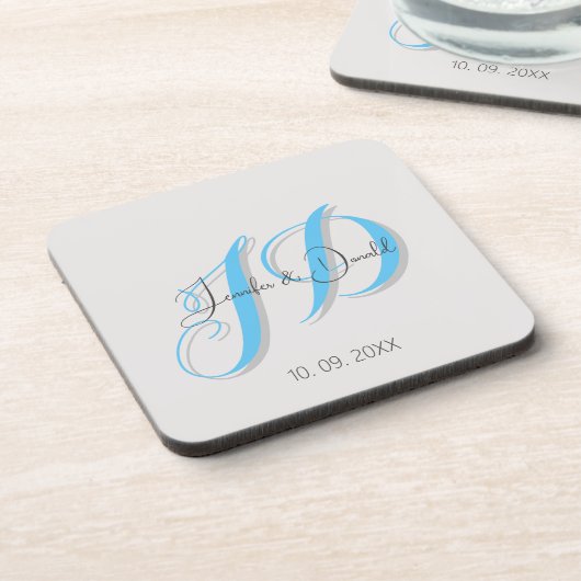 Dessous-de-verre Calligraphie tendance monogramme de script classiq (Côté gauche)