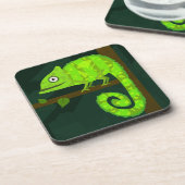 Dessous-de-verre Caméléon vert mignon (Côté gauche)