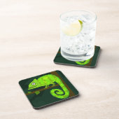 Dessous-de-verre Caméléon vert mignon (Côté Droit)