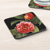 Dessous-de-verre Camélia rouge, 1833 (Côté gauche)