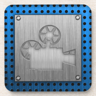 Dessous-de-verre Caméra de cinéma en métal brossé