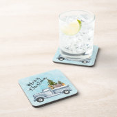 Dessous-de-verre Camion de Noël avec pins et animaux de forêt (Côté Droit)