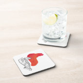 Dessous-de-verre Camion Silhouette Main Rouge (Côté Droit)