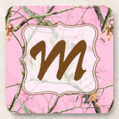 Dessous-de-verre Camo rose Camouflage Chasse Monogramme Dessous de (Devant)