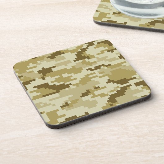 Dessous-de-verre Camouflage 8 bits pour désert numérique / Camo (Côté gauche)