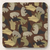 Dessous-de-verre Camouflage d'animal en silhouette Marron (Devant)