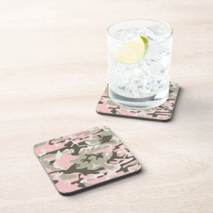 Dessous-de-verre Camouflage rose et vert, Militaire, Armée