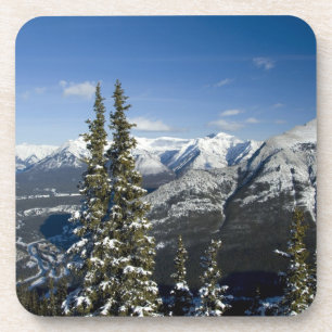 Dessous-de-verre Canada, Alberta, Banff. Vues de la vallée de Bow