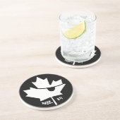 Dessous de verre canadien de grès en feuille d'éra (Côté)