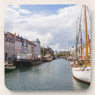 Dessous-de-verre Canal avec bateaux Copenhague
