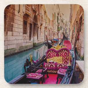 Dessous-de-verre Canal avec gondole traditionnelle à Venise, Italie