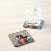 Dessous-de-verre Canard à bois dans un étang (Côté Droit)
