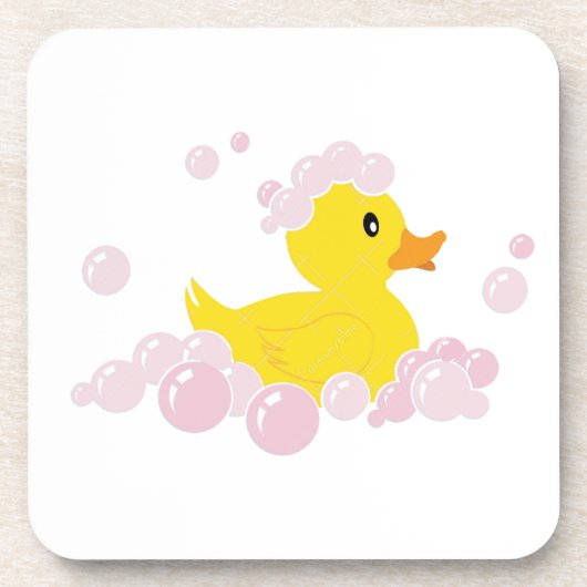 Dessous-de-verre Canard dans les bulles roses (Devant)