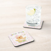 Dessous-de-verre Canard en caoutchouc rose personnalisé (Côté Droit)