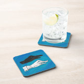 Dessous-de-verre Canard noir sur bleu (Côté Droit)