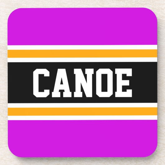 Dessous-de-verre CANOE Fun Sport Retro Rose Yellow Black Stripes (Devant)