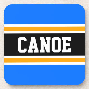 Dessous-de-verre CANOE Sport amusant Bleu clair Jaune Noir rayures