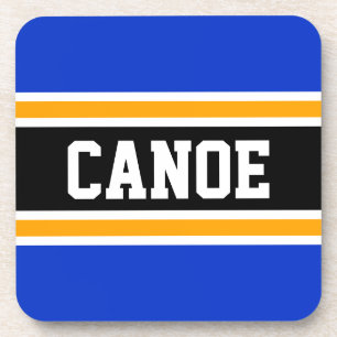 Dessous-de-verre CANOE Sporty Retro Bleu Jaune Noir Rayures