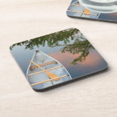 Dessous-de-verre Canot sur le lac au coucher du soleil, Canada (Côté gauche)