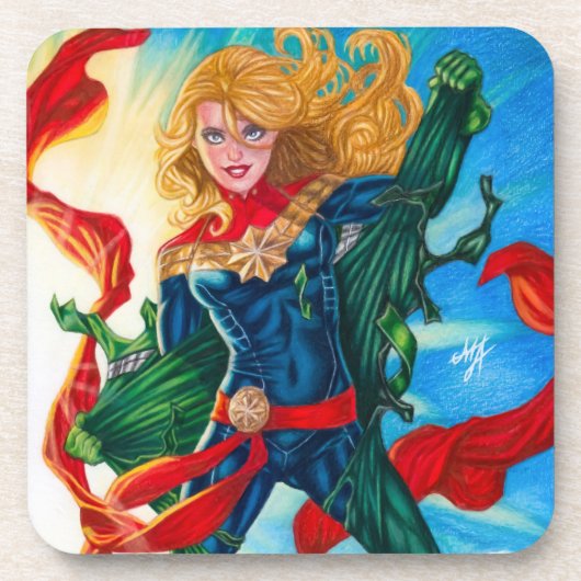 Dessous-de-verre Capitaine Marvel ~ Carol Danvers (Devant)
