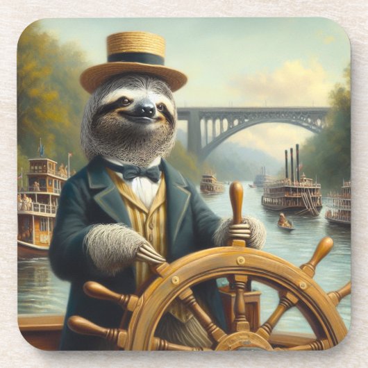Dessous-de-verre Capitaine Sloth Riverboat (Devant)