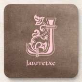 Dessous-de-verre Capitale décorative botanique médiévale J (Devant)