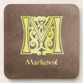 Dessous-de-verre Capitale décorative botanique médiévale M (Devant)