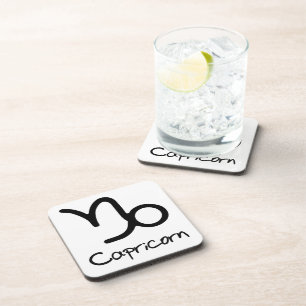 Dessous-de-verre Capricorn Zodiac Connexion Arrière - plan blanc