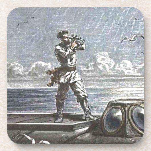 Dessous-de-verre Captain Nemo Verne 20,000 Leagues Illustration (Devant)