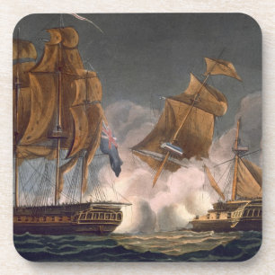 Dessous-de-verre Capture de La Tribune, le 8 juin 1796, gravé par