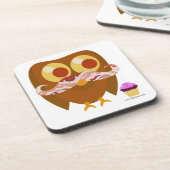 Dessous-de-verre Caractère de dessin amusant et branché de Chouette (Côté gauche)