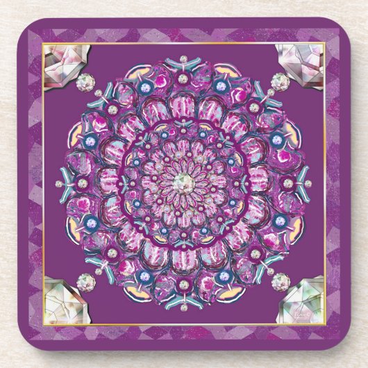 Dessous-de-verre Cardinal Red Rosace (Devant)