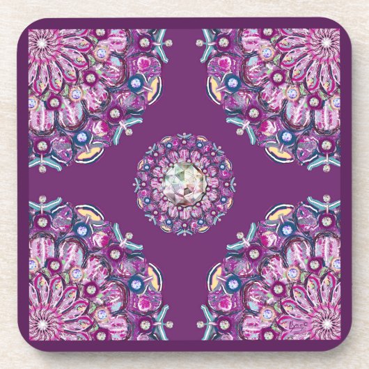 Dessous-de-verre Cardinal Red Rosace (Devant)