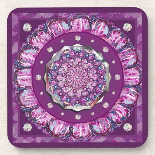 Dessous-de-verre Cardinal Red Rosace (Devant)