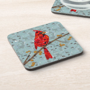 Dessous-de-verre Cardinal rouge, l'oiseau de Noël