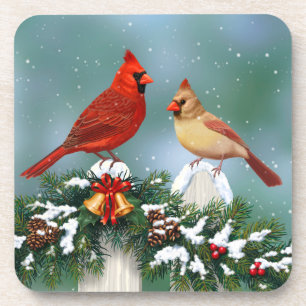 Dessous-de-verre Cardinaux de Noël & Garland