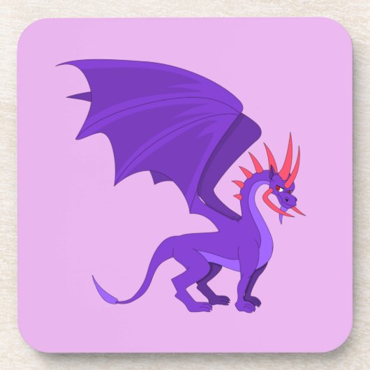 Dessous-de-verre Caricature de dragon violet (Devant)