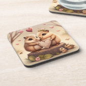 Dessous-de-verre Caricature de petits ours mignons (Côté gauche)