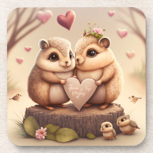 Dessous-de-verre Caricature de petits ours mignons (Devant)