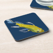 Dessous-de-verre Carpe japonaise jaune peinture aquarelle poisson (Côté gauche)