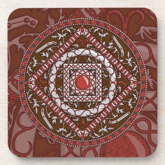 Dessous de verre Carré Aries Mandala (Devant)