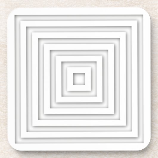 Dessous-de-verre Carré blanc géométrique (Devant)
