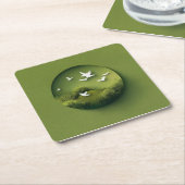 DESSOUS-DE-VERRE CARRÉ EN PAPIER 초 록 액 자 (Incliné)