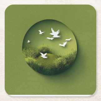 DESSOUS-DE-VERRE CARRÉ EN PAPIER 초 록 액 자