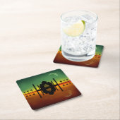 Dessous-de-verre Carré En Papier 1001 Réflexion orientale de la nuit (En situation)